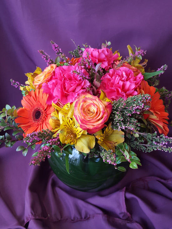 Bubble Bowl Rose Carnation Mix